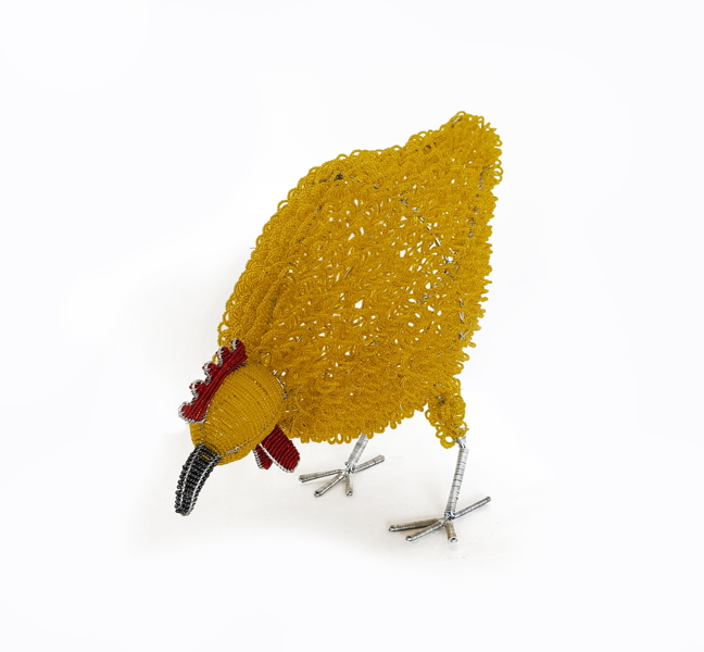 bead & wire chicken - yellow - 2